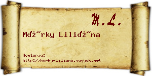 Márky Liliána névjegykártya